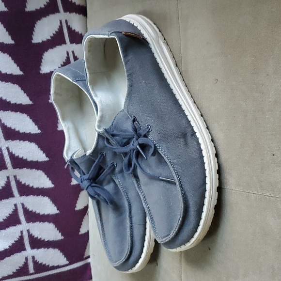Hey Dude Wendy Chambray navy white sneakers - Picture 2 of 7